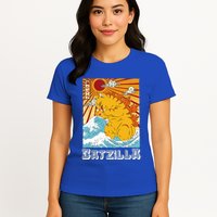 Catzilla Funny Cat Design, Funny Cat Cloth, Cat Lovers Womens T-Shirt