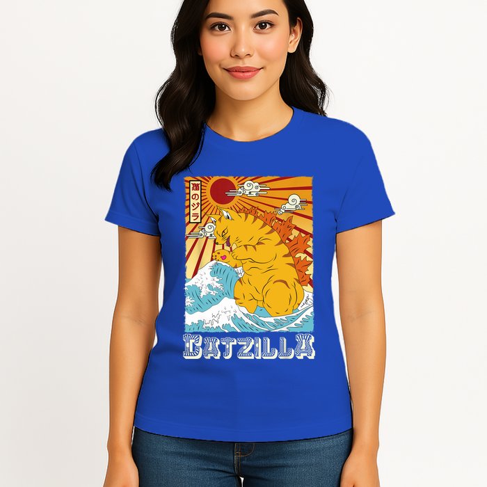 Catzilla Funny Cat Design, Funny Cat Cloth, Cat Lovers Womens T-Shirt