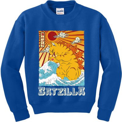 Catzilla Funny Cat Design, Funny Cat Cloth, Cat Lovers Kids Sweatshirt
