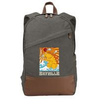 Catzilla Funny Cat Design, Funny Cat Cloth, Cat Lovers Cotton Canvas Backpack