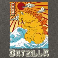 Catzilla Funny Cat Design, Funny Cat Cloth, Cat Lovers Cotton Canvas Backpack