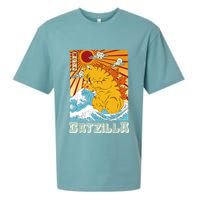 Catzilla Funny Cat Design, Funny Cat Cloth, Cat Lovers Sueded Cloud Jersey T-Shirt