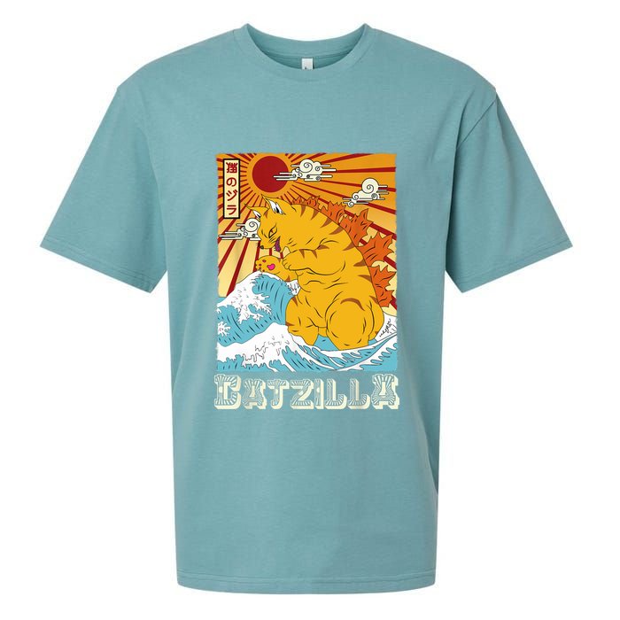 Catzilla Funny Cat Design, Funny Cat Cloth, Cat Lovers Sueded Cloud Jersey T-Shirt
