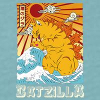 Catzilla Funny Cat Design, Funny Cat Cloth, Cat Lovers Sueded Cloud Jersey T-Shirt