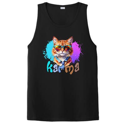 Cute Funny Cat Lover Heart Shape Karma PosiCharge Competitor Tank