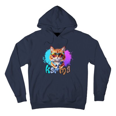 Cute Funny Cat Lover Heart Shape Karma Hoodie