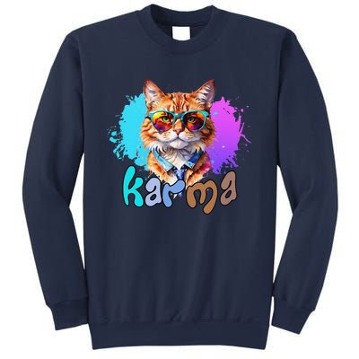 Cute Funny Cat Lover Heart Shape Karma Sweatshirt