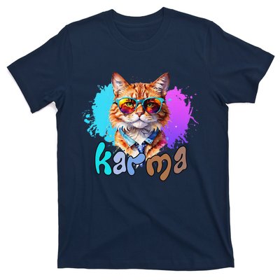 Cute Funny Cat Lover Heart Shape Karma T-Shirt