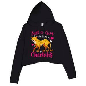 Cheetah Funny Cat Lover Just A Who Loves Cheetahs Crop Fleece Hoodie