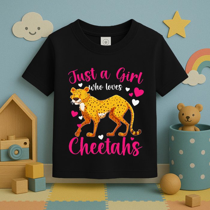 Cheetah Funny Cat Lover Just A Who Loves Cheetahs Toddler T-Shirt