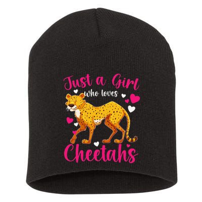 Cheetah Funny Cat Lover Just A Who Loves Cheetahs Short Acrylic Beanie