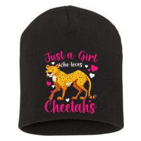 Cheetah Funny Cat Lover Just A Who Loves Cheetahs Short Acrylic Beanie