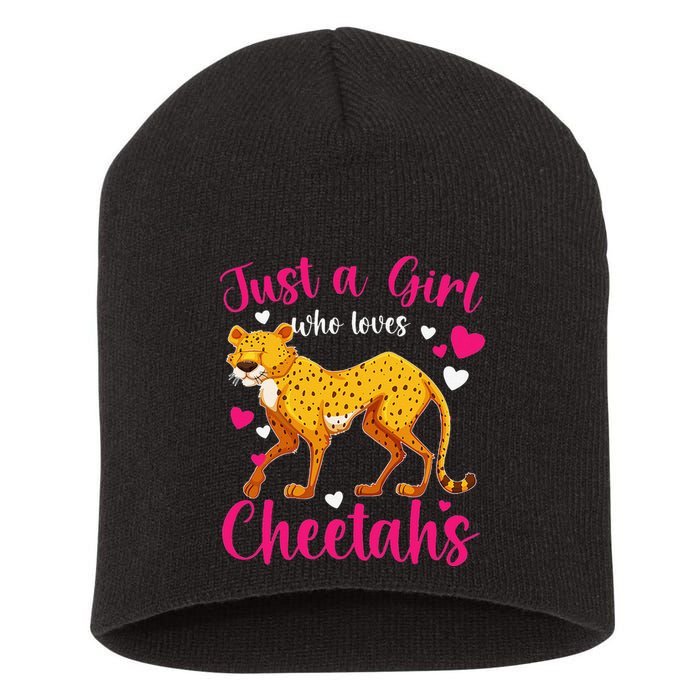 Cheetah Funny Cat Lover Just A Who Loves Cheetahs Short Acrylic Beanie
