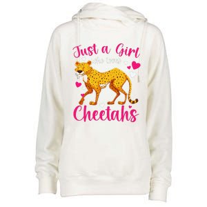 Cheetah Funny Cat Lover Just A Who Loves Cheetahs Womens Funnel Neck Pullover Hood