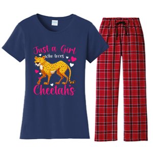 Cheetah Funny Cat Lover Just A Who Loves Cheetahs Women's Flannel Pajama Set