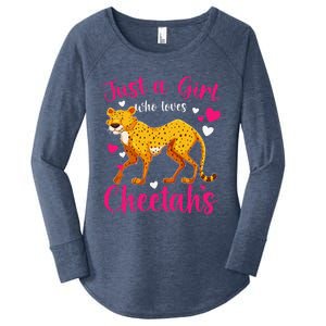 Cheetah Funny Cat Lover Just A Who Loves Cheetahs Women's Perfect Tri Tunic Long Sleeve Shirt