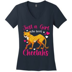 Cheetah Funny Cat Lover Just A Who Loves Cheetahs Women's V-Neck T-Shirt