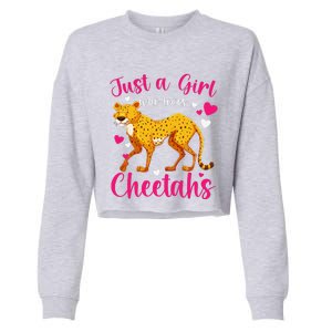 Cheetah Funny Cat Lover Just A Who Loves Cheetahs Cropped Pullover Crew