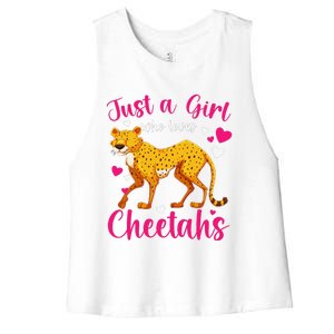 Cheetah Funny Cat Lover Just A Who Loves Cheetahs Women's Racerback Cropped Tank