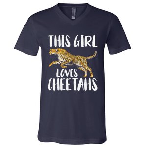 Cheetah Funny Cat Lover This Loves Cheetahs V-Neck T-Shirt