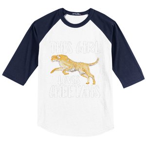 Cheetah Funny Cat Lover This Loves Cheetahs Baseball Sleeve Shirt