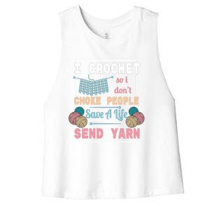 Crocheting For Crocheting Sewing Lover Gift Women's Racerback Cropped Tank