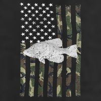 Crappie Fishing Camo Flag (On Back) Garment-Dyed Fleece Hoodie
