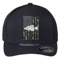 Crappie Fishing Camo Flag (On Back) Flexfit Unipanel Trucker Cap