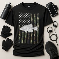 Crappie Fishing Camo Flag (On Back) Performance Shirt