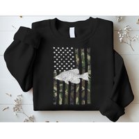 Crappie Fishing Camo Flag (On Back) Sweatshirt
