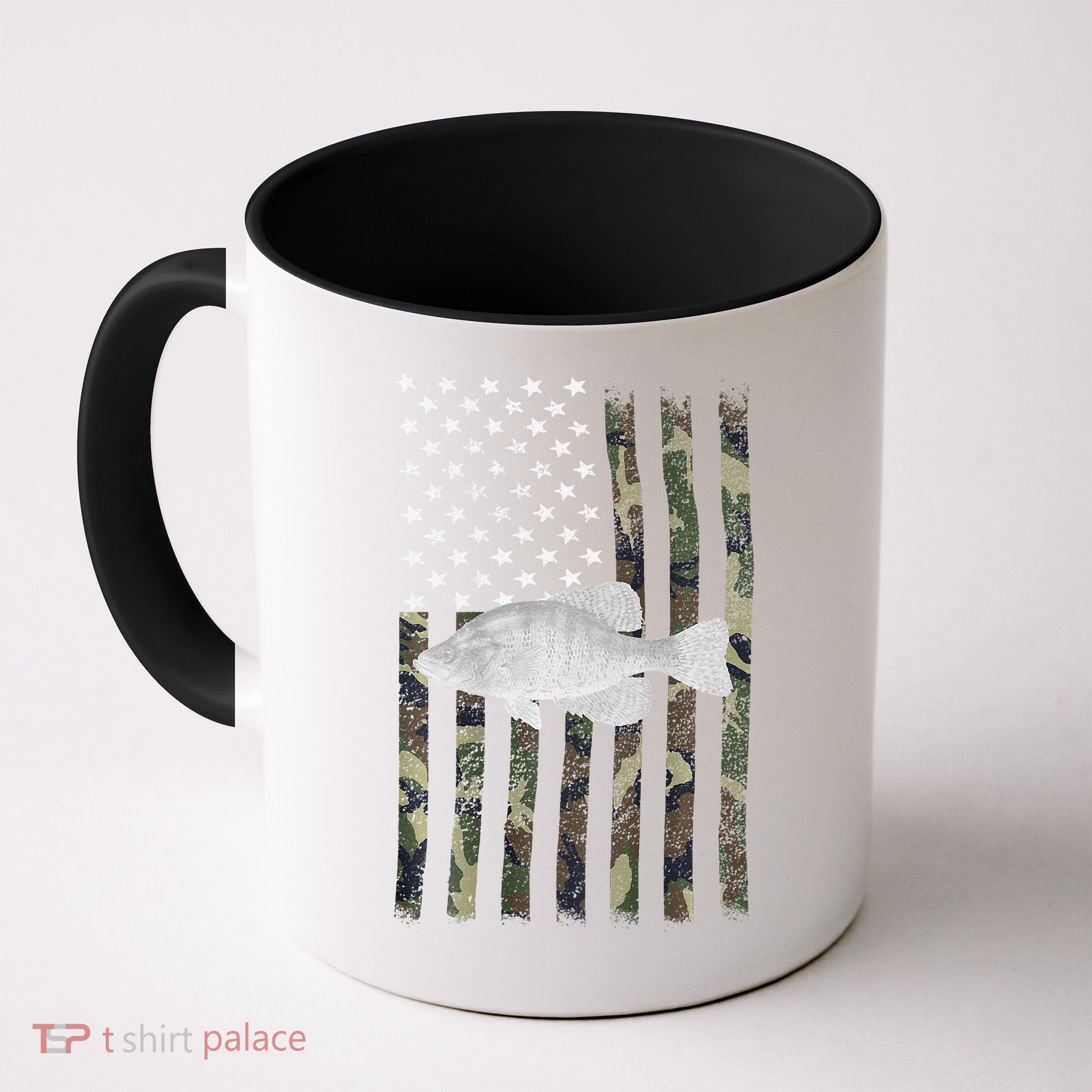 Crappie Fishing Camo Flag (On Back) Mug