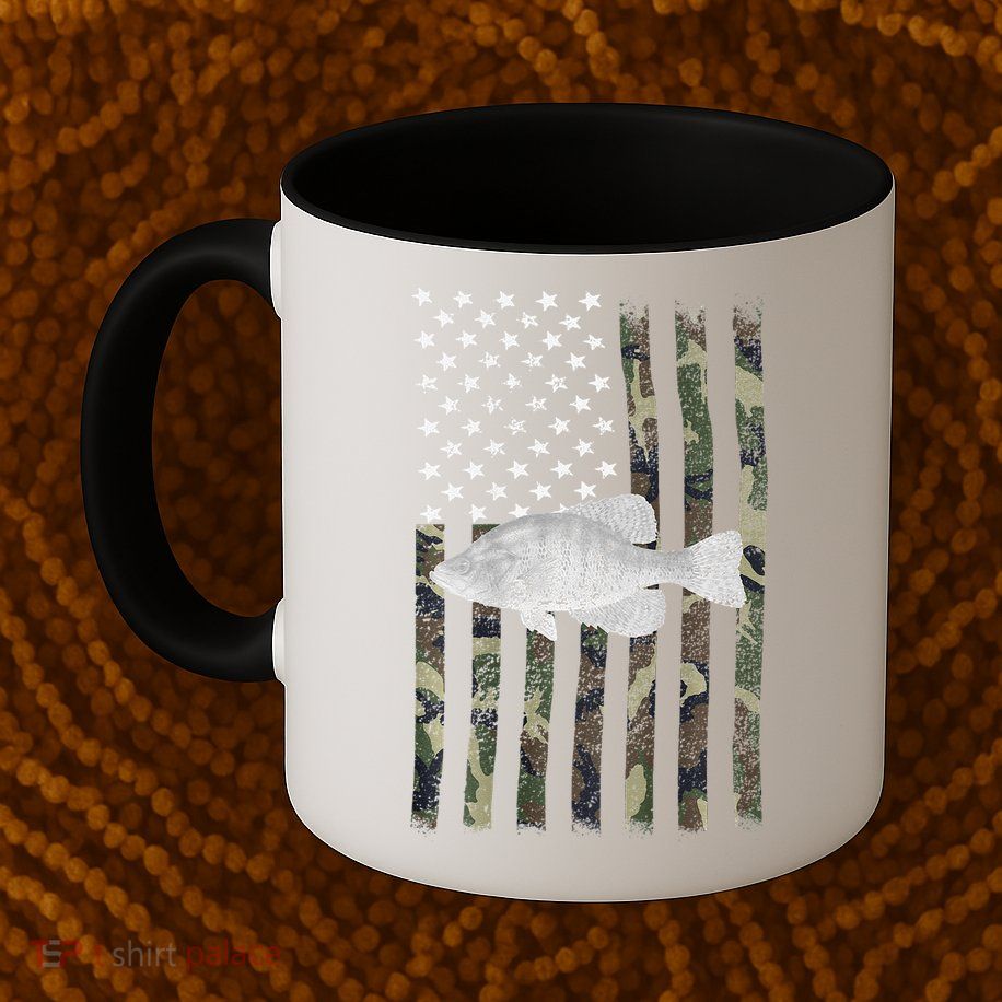 Crappie Fishing Camo Flag (On Back) Mug