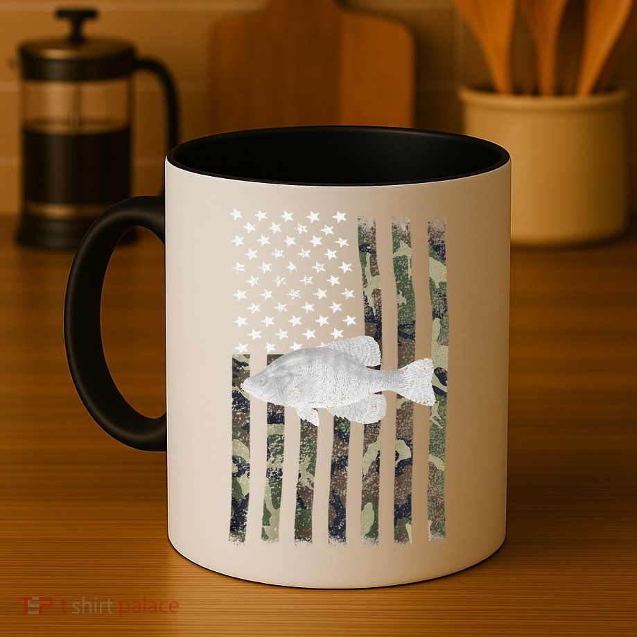 Crappie Fishing Camo Flag (On Back) Mug