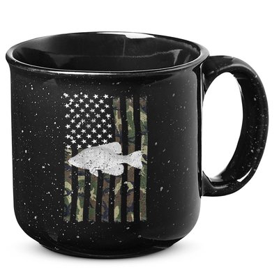 Crappie Fishing Camo Flag (On Back) 15oz Campfire Ceramic Mug