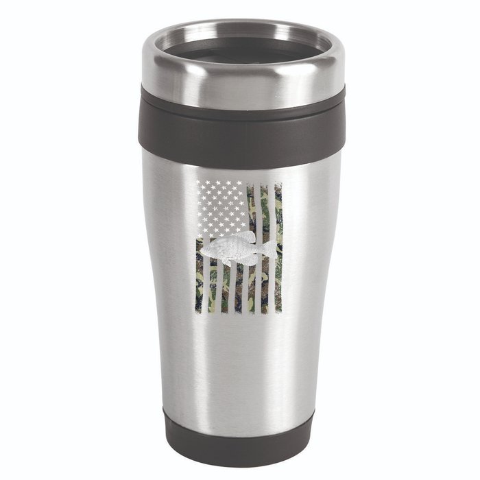 Crappie Fishing Camo Flag (On Back) 16oz Travel Tumbler