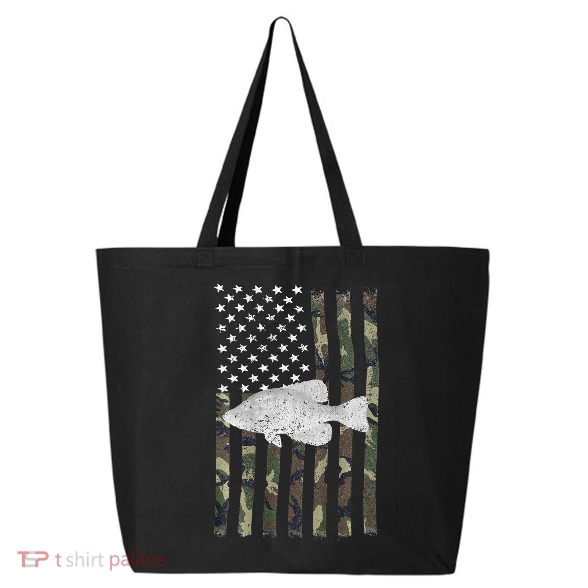 Crappie Fishing Camo Flag (On Back) 25L Jumbo Tote