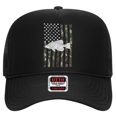 Crappie Fishing Camo Flag (On Back) Trucker Hat