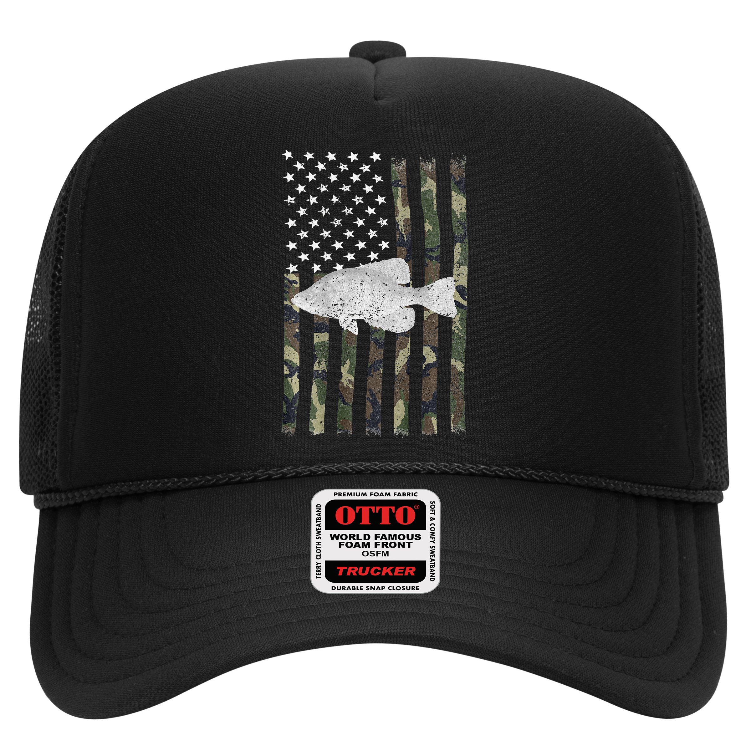 Crappie Fishing Camo Flag (On Back) Hat