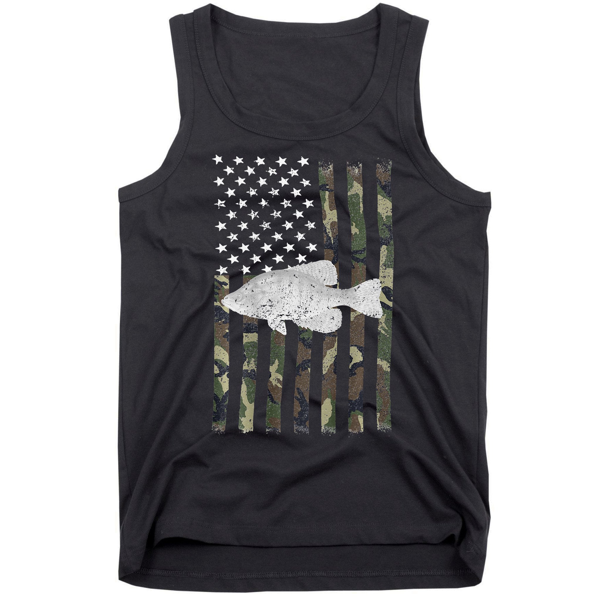 Crappie Fishing Camo Flag (On Back) Tank Top