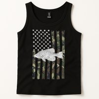 Crappie Fishing Camo Flag (On Back) Tank Top