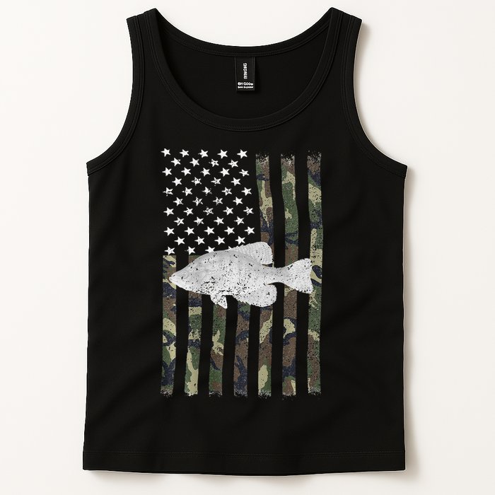Crappie Fishing Camo Flag (On Back) Tank Top