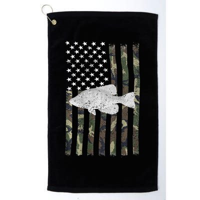 Crappie Fishing Camo Flag (On Back) Golf Towel