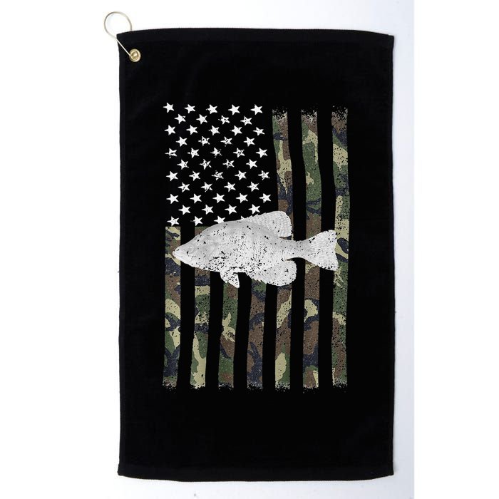 Crappie Fishing Camo Flag (On Back) Golf Towel