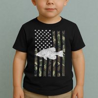 Crappie Fishing Camo Flag (On Back) Toddler T-Shirt