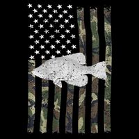 Crappie Fishing Camo Flag (On Back) Wool Snapback Cap