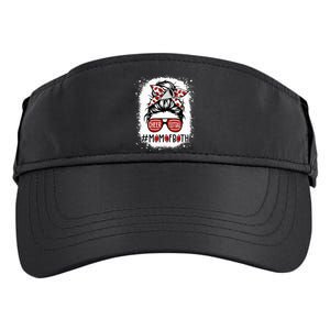 Cheer Football Cheerleading Mom Of Both Messy Hair Bun Adult Drive Performance Visor