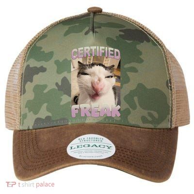 Certified Freak Cat Meme Funny Pet Humor Legacy Tie Dye Trucker Hat