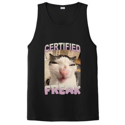 Certified Freak Cat Meme Funny Pet Humor PosiCharge Competitor Tank