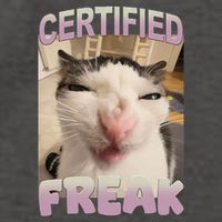 Certified Freak Cat Meme Funny Pet Humor Vector Backpack