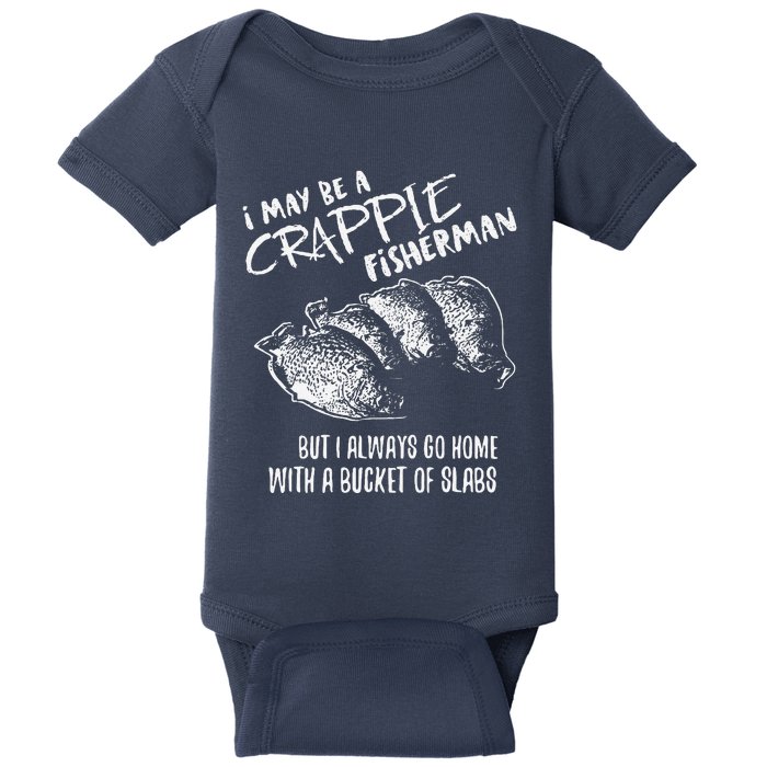 Crappie Fishing Catching Slabs Funny Fisherman Baby Bodysuit